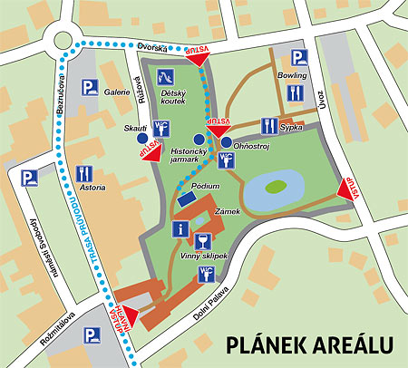 plán areálu – zámecký park