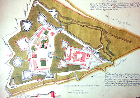 plán pevnosti v Komárně