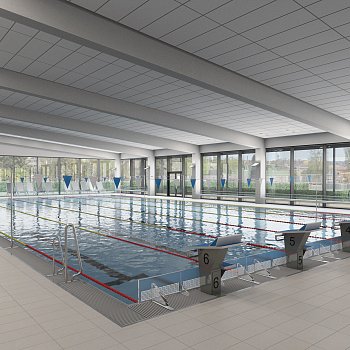 
                                Vizualizace nového krytého bazénu, jehož realizaci schválili blanenští zastupitelé v červnu 2023. 
                                    