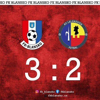 
                                FK Blansko B porazil AC Lelekovice 3:2. FOTO: archiv klubu
                                    