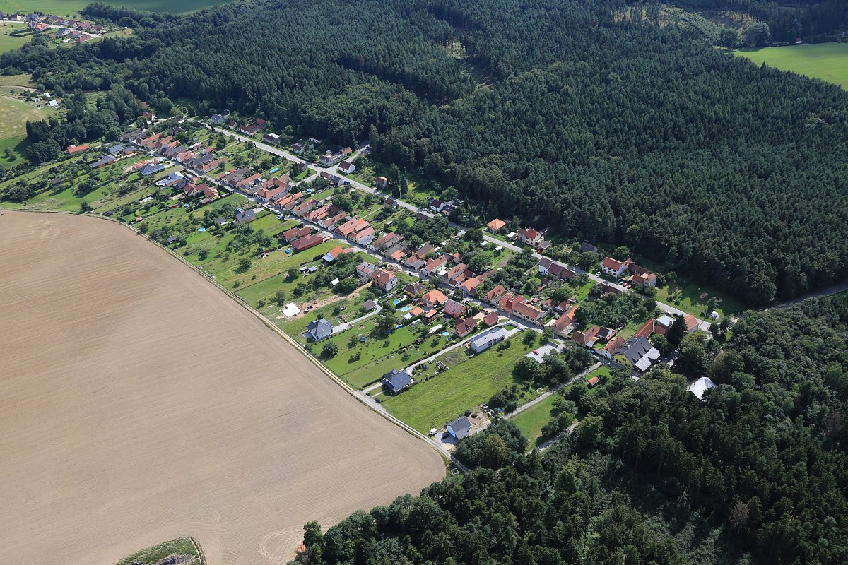 letecký snímek Obůrky
