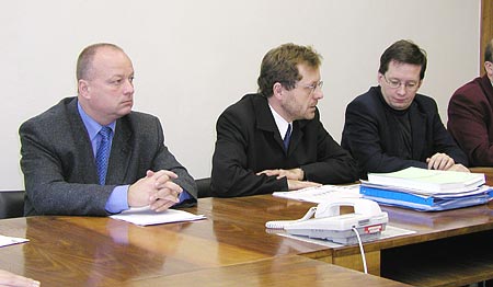Zleva: místostarosta Mgr. Ivo Polák, Ing. Miloslav Kala, JUDr. Zdeněk Koudelka.