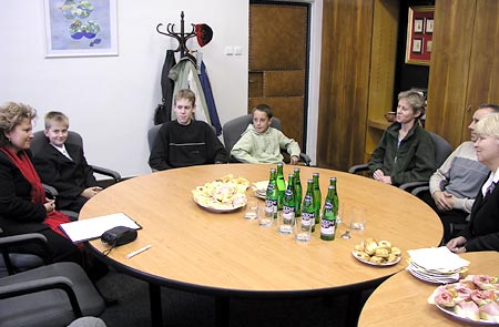 Přijetí tří mladých sportovců starostkou města Blanska