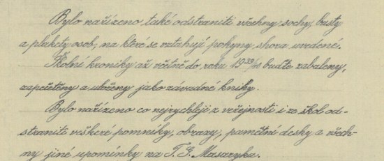 ukázka zápisu v kronice z roku 1940