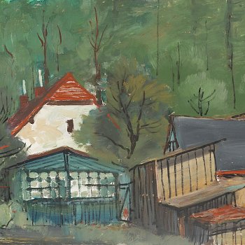 
                                Galerie na plotě na obraze Zdeňka Táborského. FOTO: Galerie města Blanska
                                    