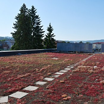 
                                Střecha nové školní kuchyně a jídelny. FOTO: Michal Záboj
                                    