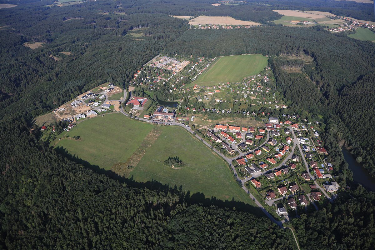 letecký snímek Češkovic