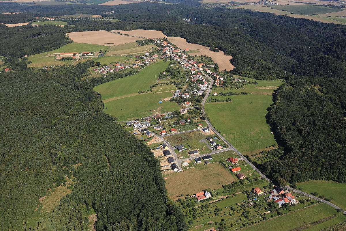 letecký snímek Těchova